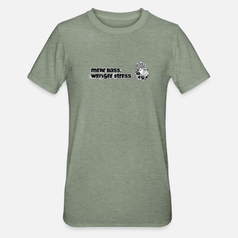 Plus de basses, moins de stress - T-shirt polycoton Unisexe - vert kaki chiné