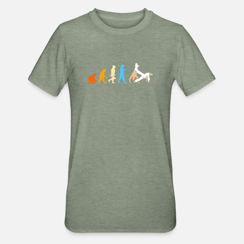 Évolution de la capoeira - T-shirt polycoton Unisexe - vert kaki chiné