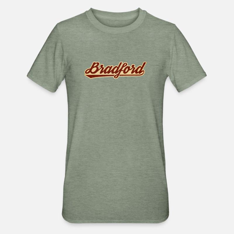 Bradford Vintage Script Logo - Unisex Polycotton T-Shirt - heather military green