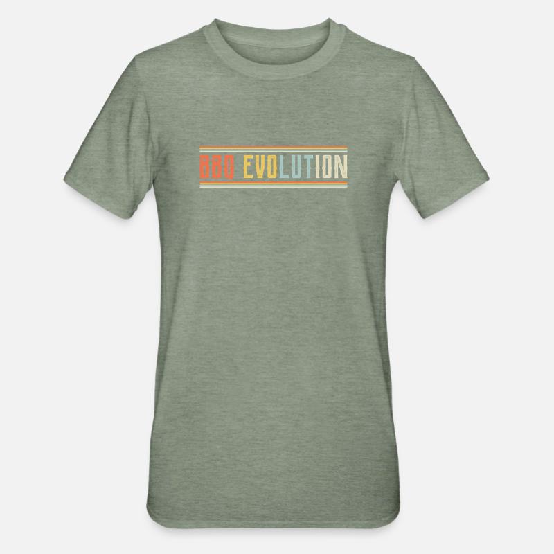 BBQ Evolution Design - T-shirt polycoton Unisexe - vert kaki chiné
