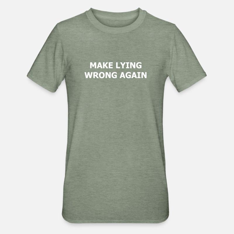 make_lying_wrong_again_whi - Unisex Polycotton T-Shirt - heather military green