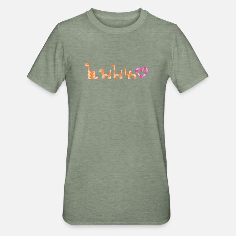 Triangle Creatures – From Snake to Camel - Unisex Polycotton T-Shirt - Militärgrün meliert