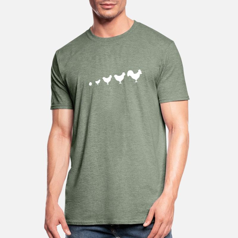 Evolution Farmer Poulet Coq Drôle T-shirt polycoton Unisexe