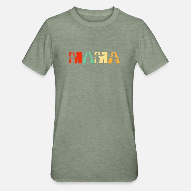 Polizei Mama Polizei Mutter Retro - Unisex Polycotton T-Shirt - Militärgrün meliert