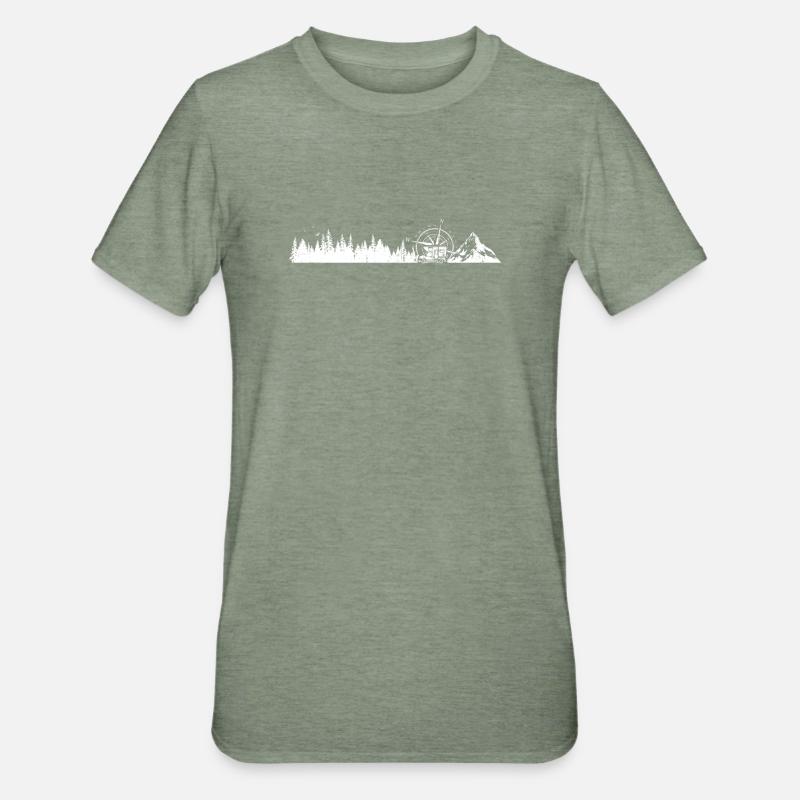 Exploring mountains forests - Unisex Polycotton T-Shirt - heather military green