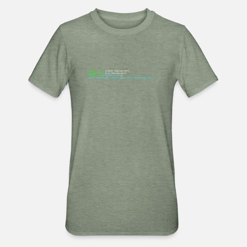 Linux-Terminal - Unisex Polycotton T-Shirt - Militärgrün meliert