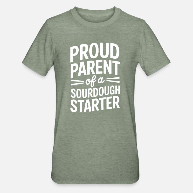Stolzer Elternteil eines Sauerteigstarters - Unisex Polycotton T-Shirt - Militärgrün meliert