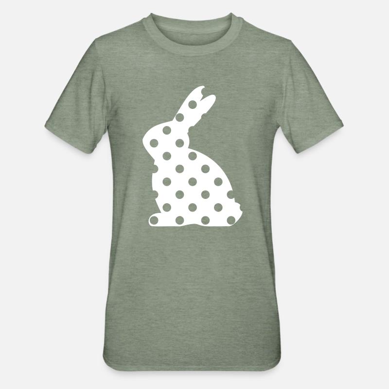 Bunny points Easter gift - Unisex Polycotton T-Shirt - heather military green