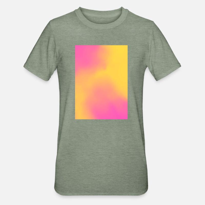 Gradient - gul pink kan tilpasses - Unisex polycotton T-shirt - militærgrønmeleret