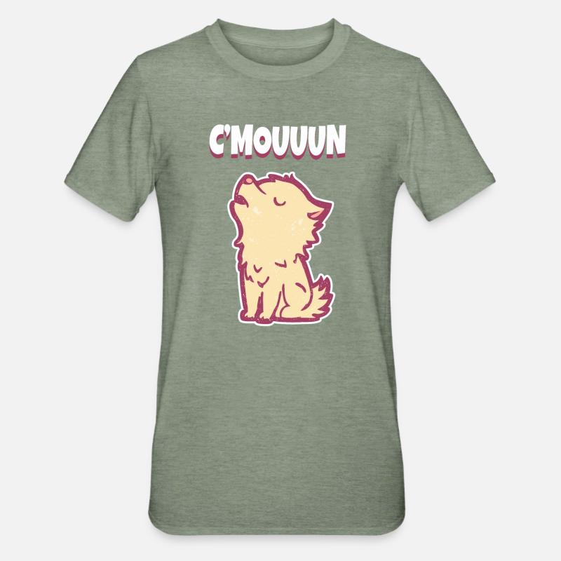 C’MON Howling Wolf Motivation - T-shirt polycoton Unisexe - vert kaki chiné