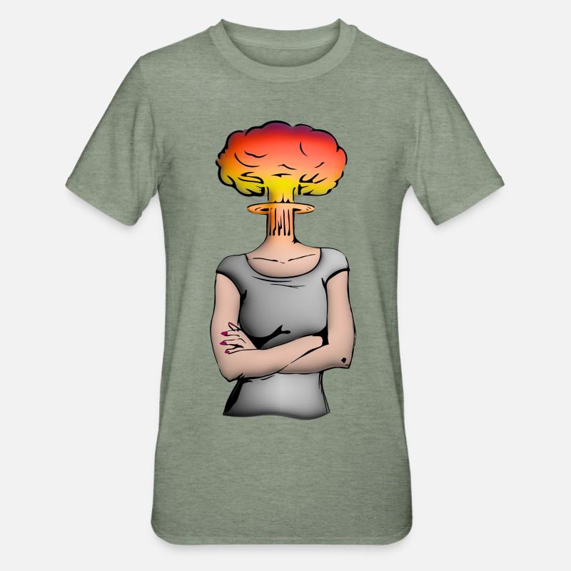 gesichtsfaust3 - Unisex Polycotton T-Shirt - Militärgrün meliert