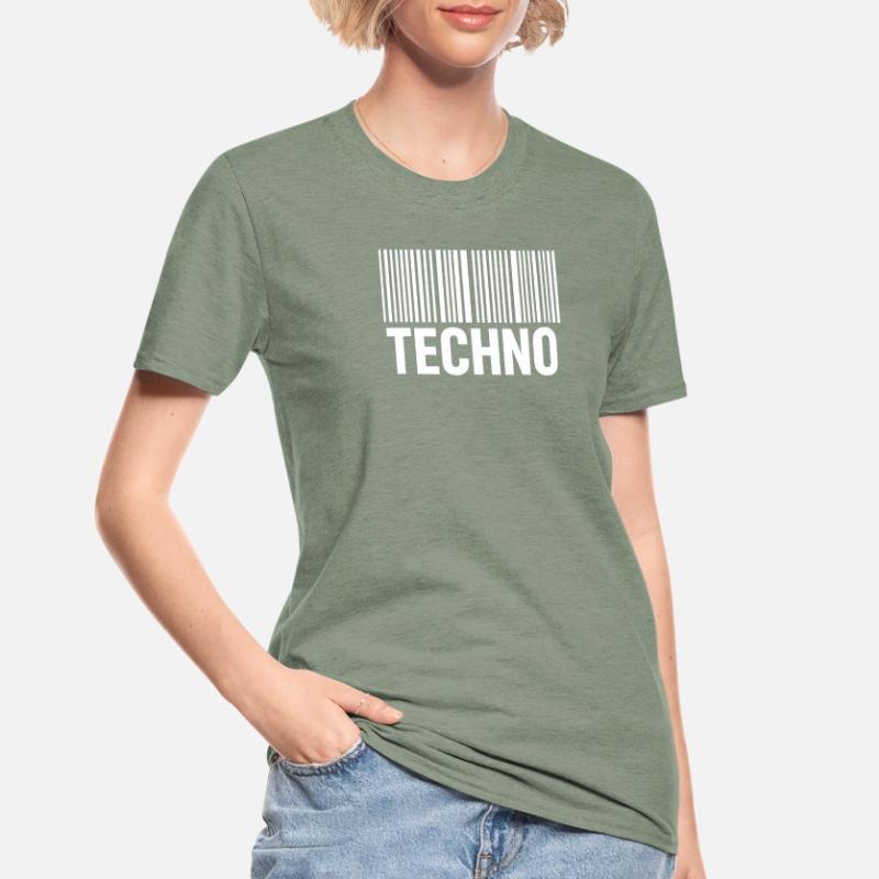 Modèle de code-barres techno T-shirt polycoton Unisexe