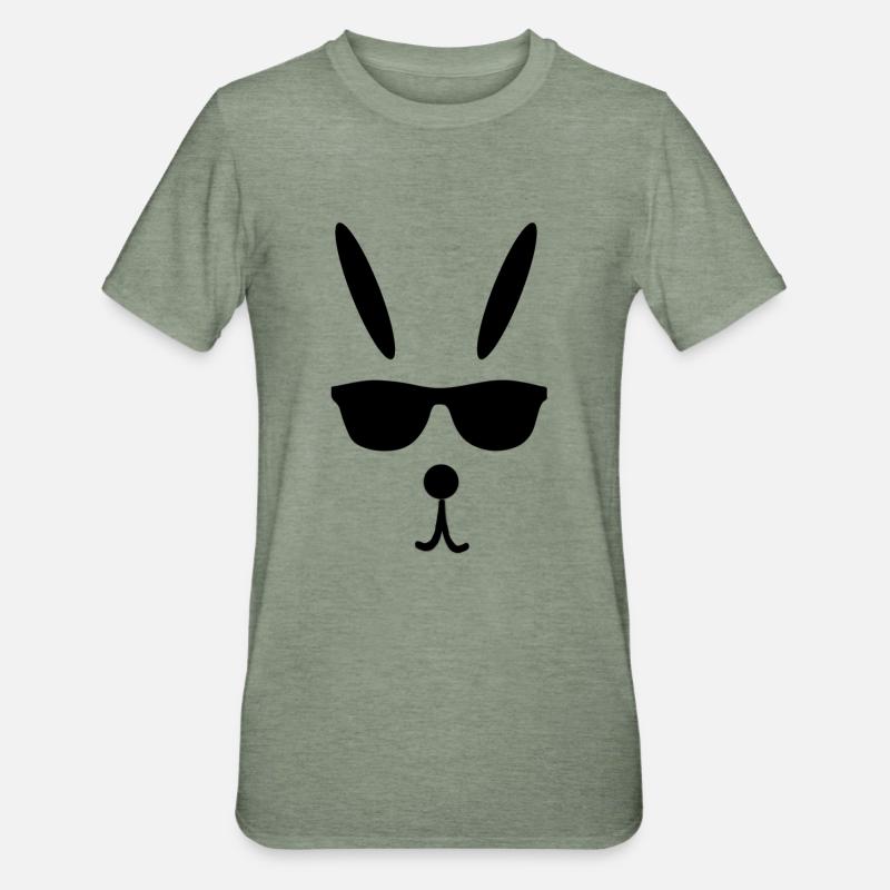 Rabbit Cool Easter Easter - Unisex Polycotton T-Shirt - heather military green