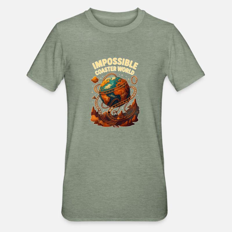 Impossible Roller Coaster World - T-shirt polycoton Unisexe - vert kaki chiné