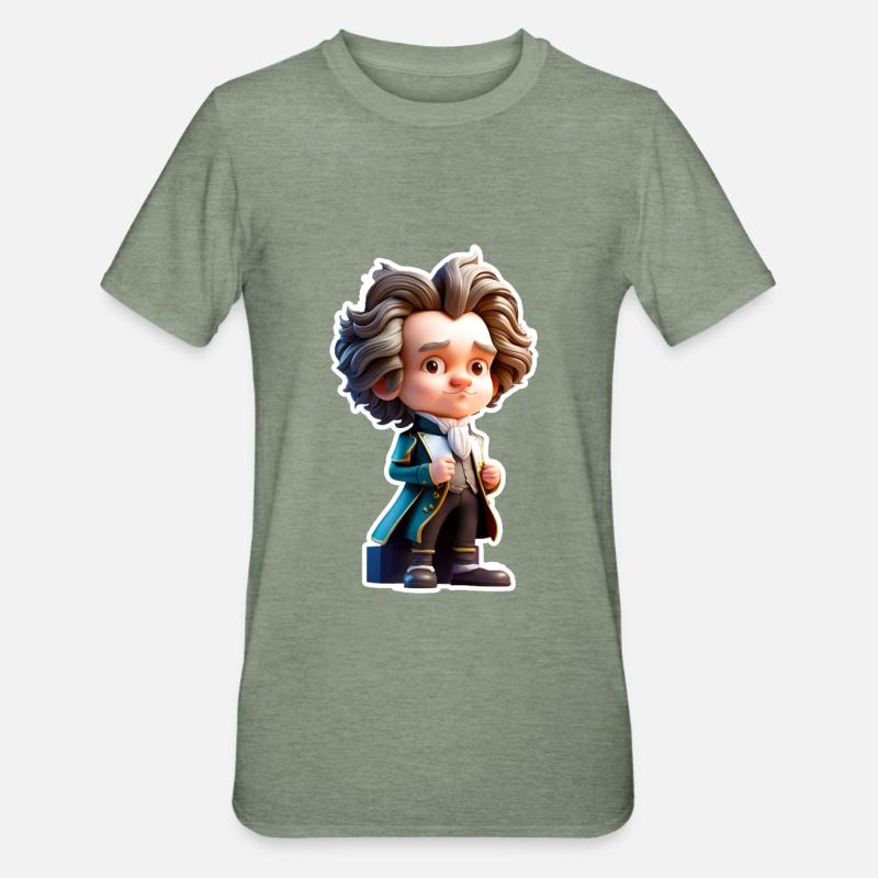 The little Beethoven - Unisex Polycotton T-Shirt - Militärgrün meliert