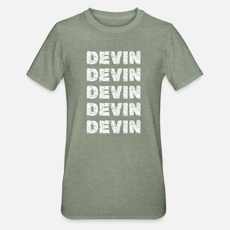 Devin als Devin - Unisex Polycotton T-Shirt - Militärgrün meliert