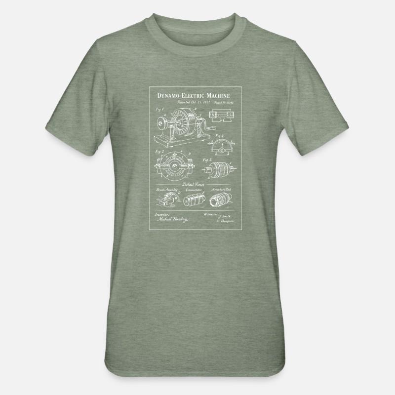 Moteur de plans de machine électrique - T-shirt polycoton Unisexe - vert kaki chiné
