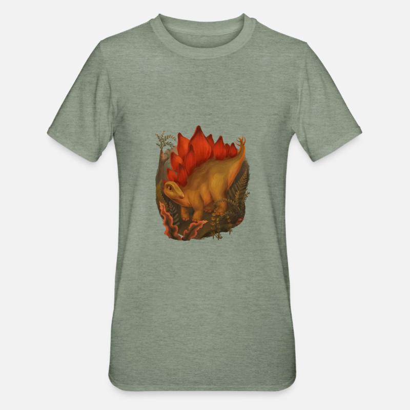 Stegosaurus - Unisex Polycotton T-Shirt - heather military green