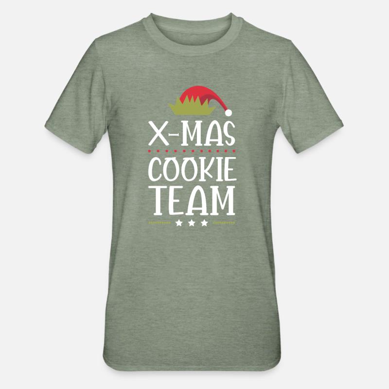 L’équipe des biscuits de Noël - T-shirt polycoton Unisexe - vert kaki chiné