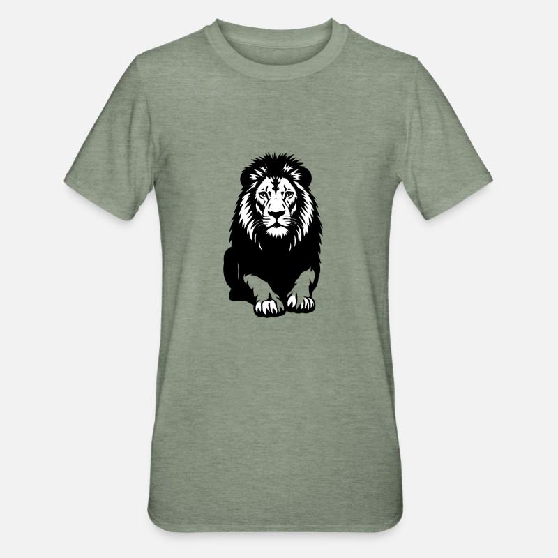 Lion - Unisex Polycotton T-Shirt - heather military green
