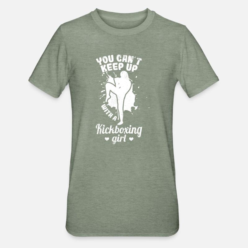 Kickboxning Flickor - Polycotton-T-shirt unisex - militärgrönmelerad