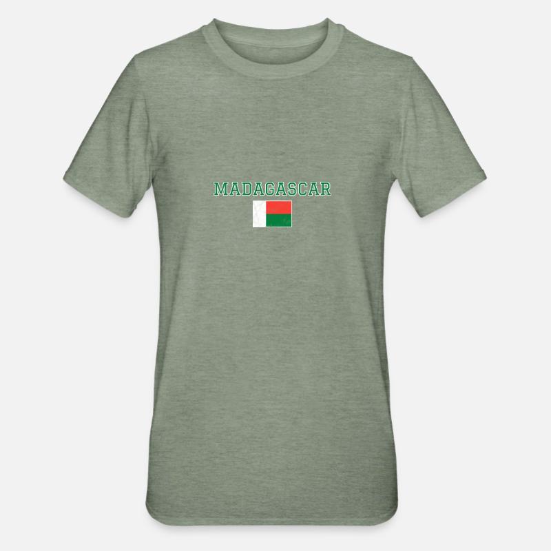 Madagaskar - Unisex polycotton T-shirt - militærgrønmeleret