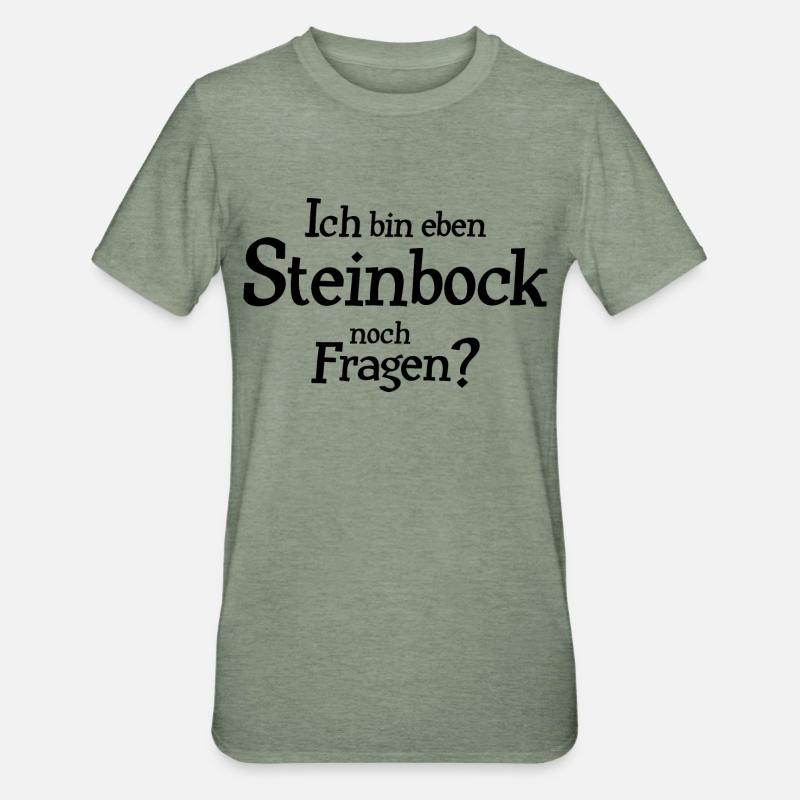 Sternzeichen Steinbock - Unisex Polycotton T-Shirt - Militärgrün meliert