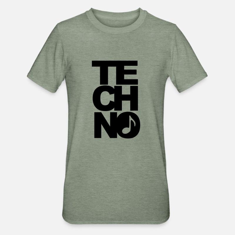 techno - T-shirt polycoton Unisexe - vert kaki chiné