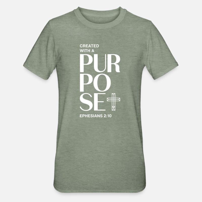 Conception intentionnelle de croix de foi - T-shirt polycoton Unisexe - vert kaki chiné