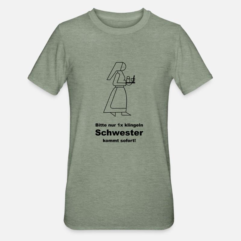 Krankenschwester - Unisex Polycotton T-Shirt - Militärgrün meliert