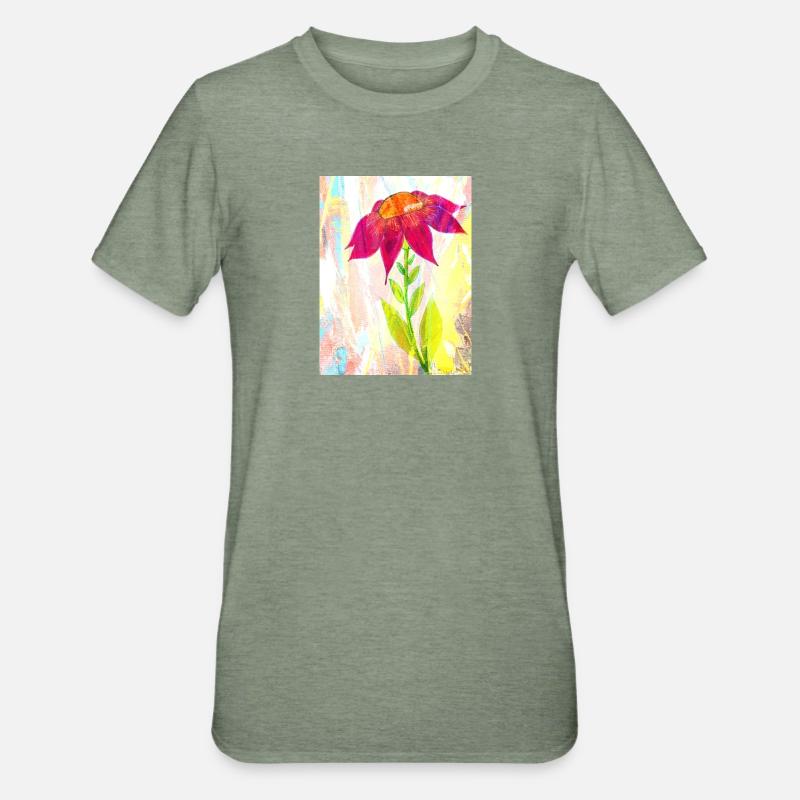 Une fleur - T-shirt polycoton Unisexe - vert kaki chiné