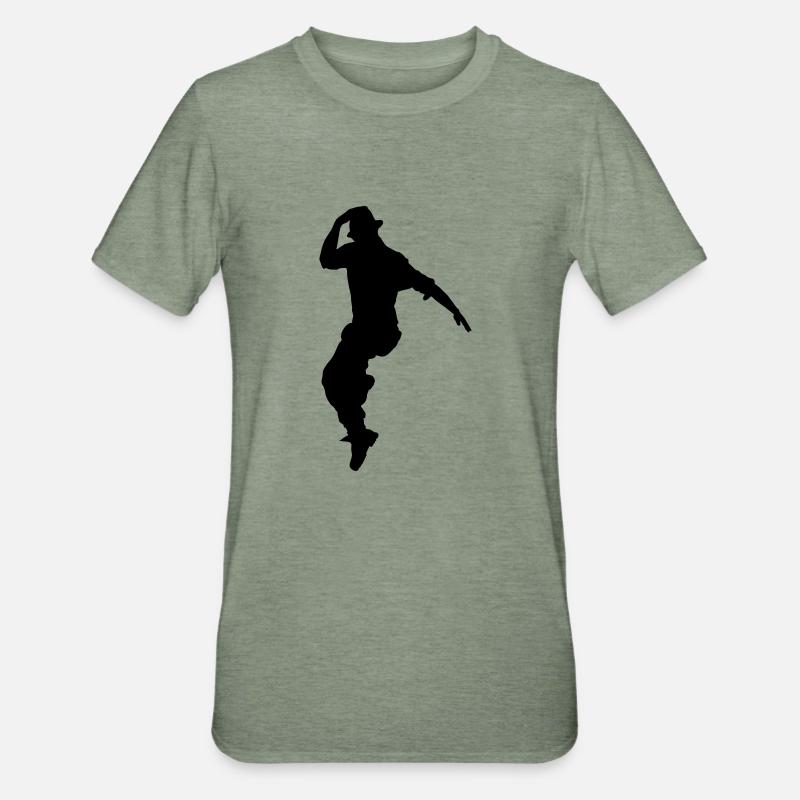 Jumping dancer - T-shirt polycoton Unisexe - vert kaki chiné