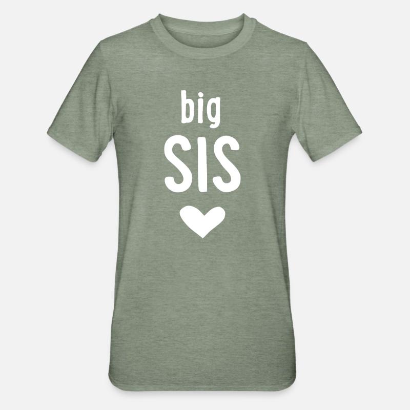 Grande Sœur - T-shirt polycoton Unisexe - vert kaki chiné