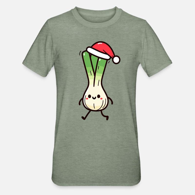 Linge de Noël de Saint-Nicolas - T-shirt polycoton Unisexe - vert kaki chiné