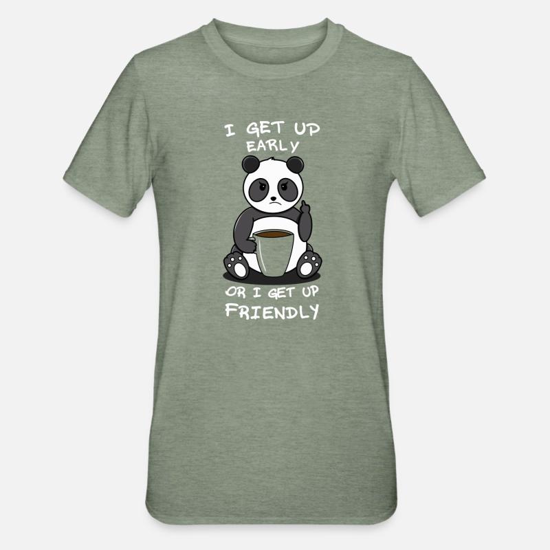 Früh oder freundlich - Unisex Polycotton T-Shirt - Militärgrün meliert