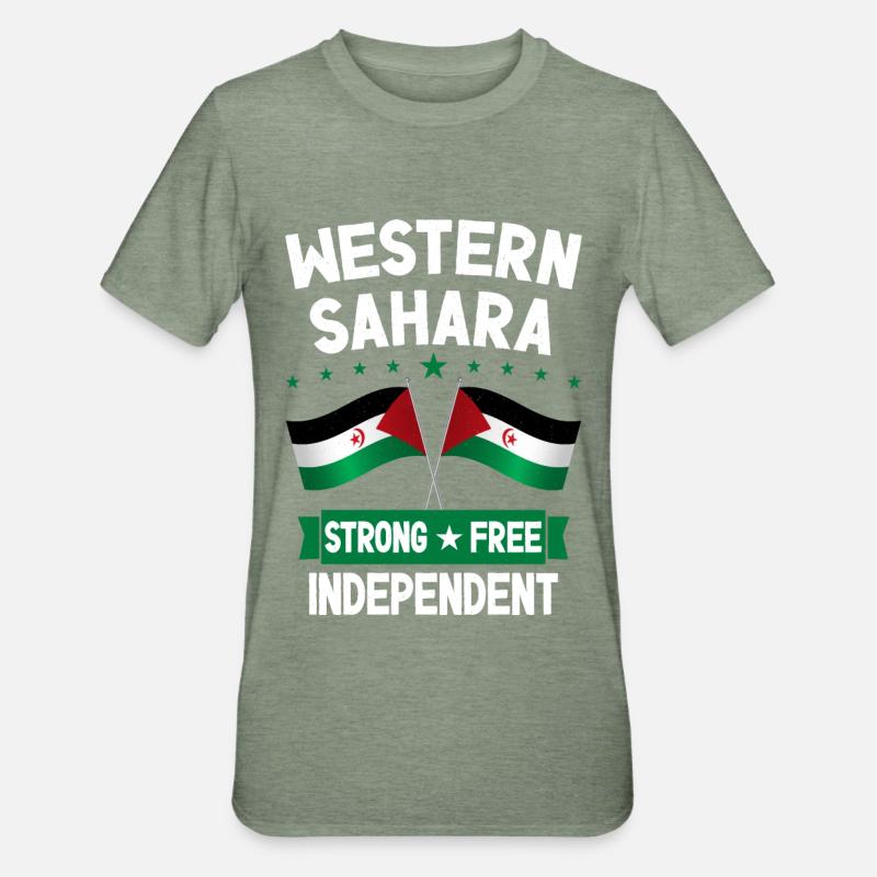 Sahara occidental - T-shirt polycoton Unisexe - vert kaki chiné