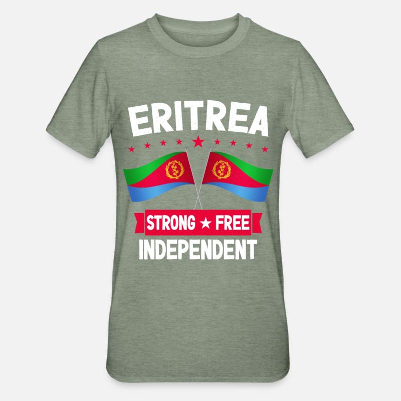 Erythrée - T-shirt polycoton Unisexe - vert kaki chiné