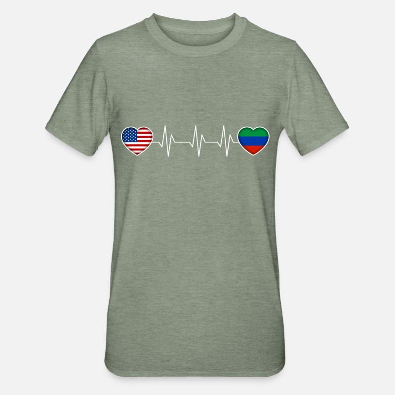 Daghestan - T-shirt polycoton Unisexe - vert kaki chiné