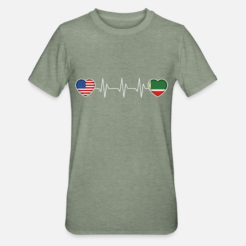 Tschetschenien - Unisex Polycotton T-Shirt - Militärgrün meliert