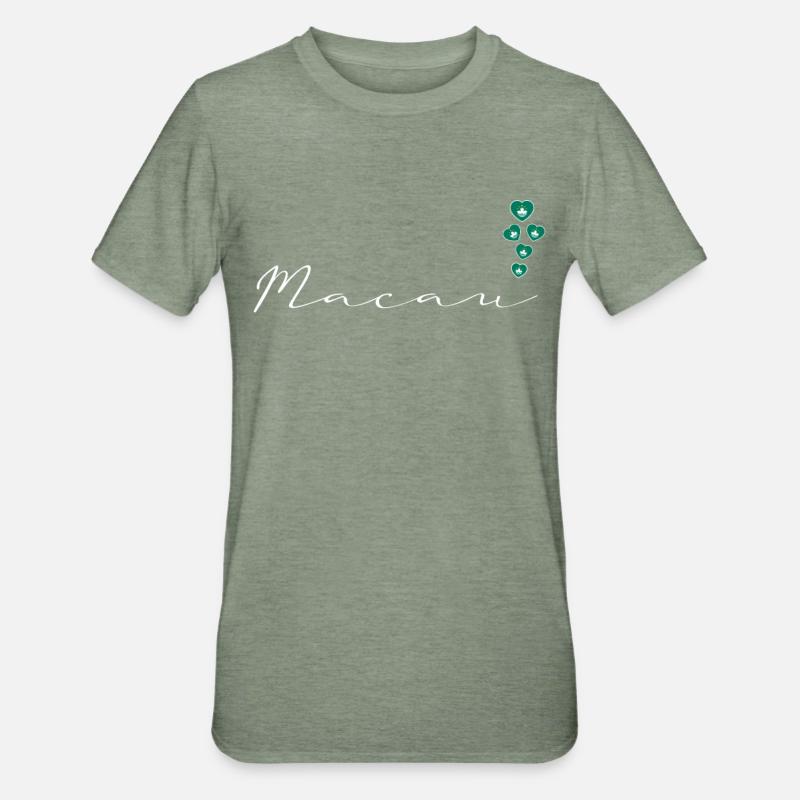 Macao - T-shirt polycoton Unisexe - vert kaki chiné
