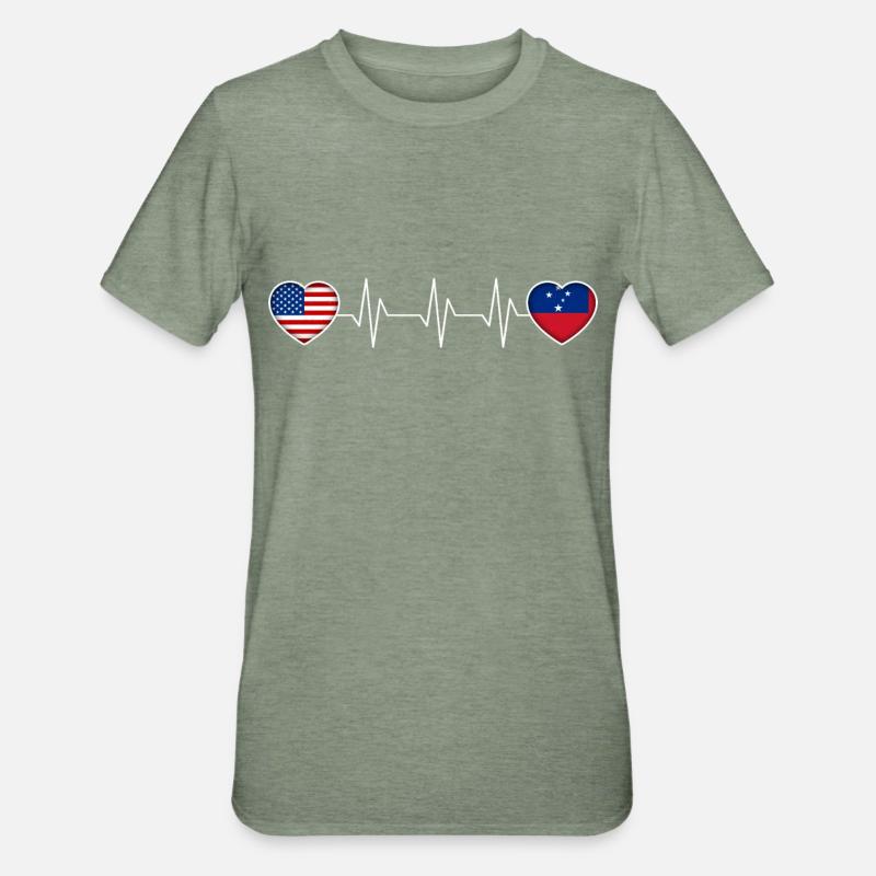 Samoa - T-shirt polycoton Unisexe - vert kaki chiné