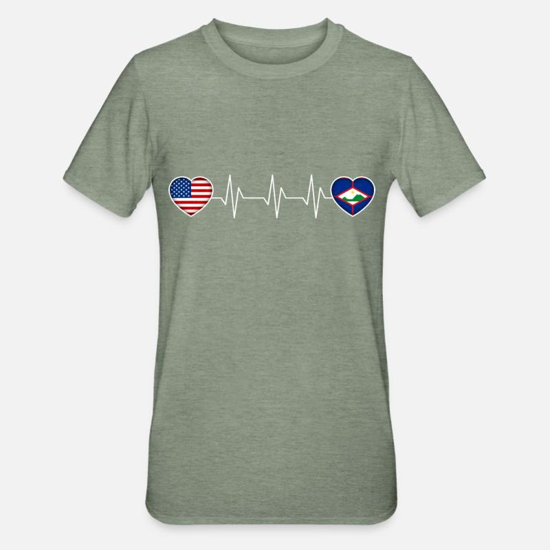 Sint Eustatius - T-shirt polycoton Unisexe - vert kaki chiné