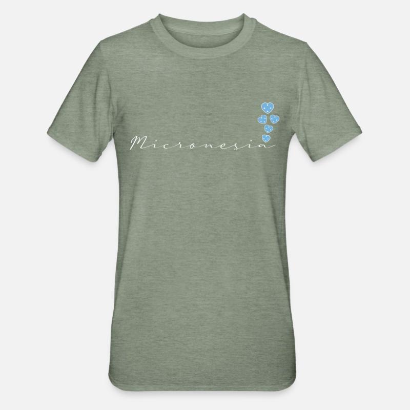 Mikronesien - Unisex Polycotton T-Shirt - Militärgrün meliert