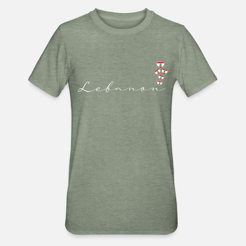 Liban - T-shirt polycoton Unisexe - vert kaki chiné