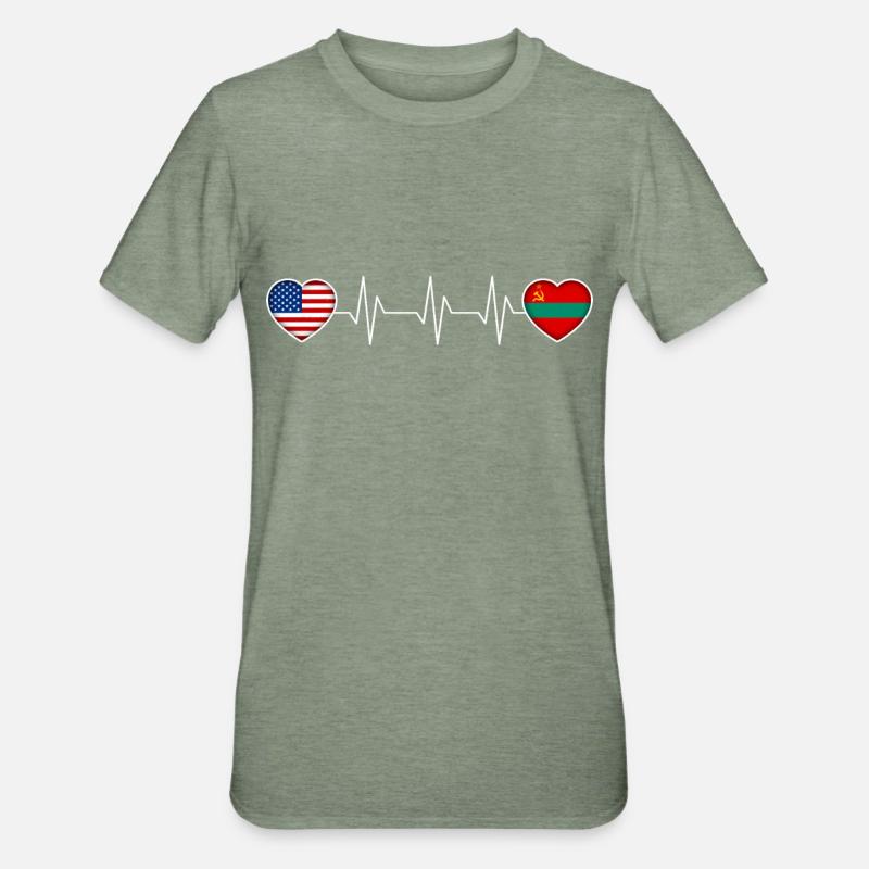 Transnistrie - T-shirt polycoton Unisexe - vert kaki chiné