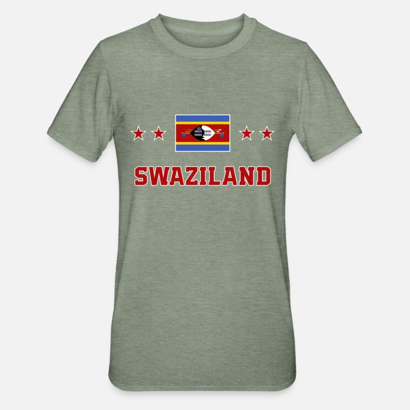 Swaziland - T-shirt polycoton Unisexe - vert kaki chiné