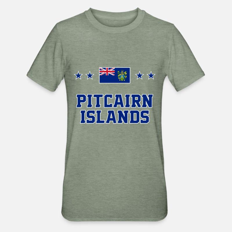 Pitcairninseln - Unisex Polycotton T-Shirt - Militärgrün meliert