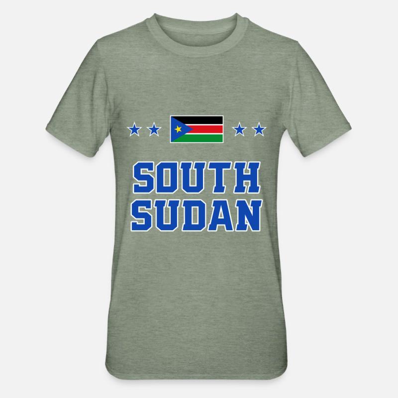 Sud Sudan - Maglietta unisex, mix cotone e poliestere - verde militare melange