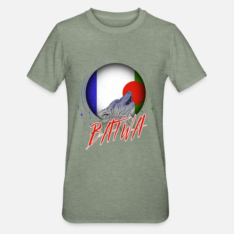 Batwa - T-shirt polycoton Unisexe - vert kaki chiné