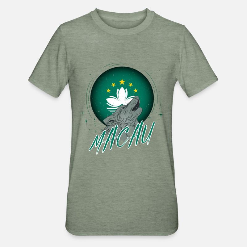 Macao - T-shirt polycoton Unisexe - vert kaki chiné